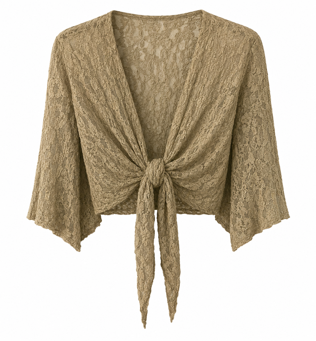 Women’s Floral Lace Tie Front Kimono Top